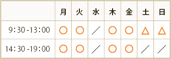 診療時間表